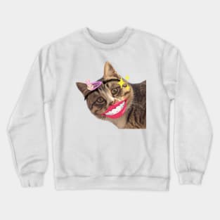 funny face of cat Crewneck Sweatshirt